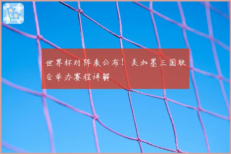 世界杯对阵表公布！美加墨三国联合举办赛程详解
